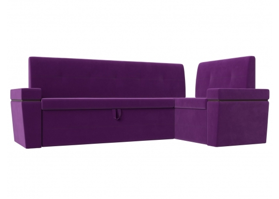 Кухонный угловой диван Деметра правый угол Микровельвет Фиолетовый