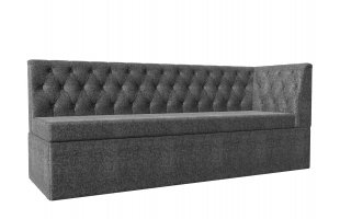 Кухонный диван Маркиз с углом справа Рогожка Серый