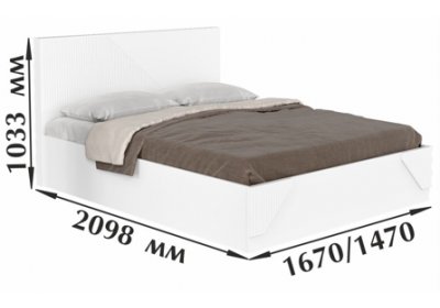 Кровать Палермо 1,6 Белый матовый