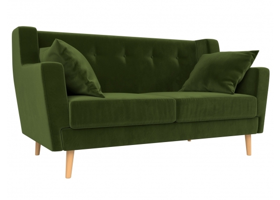 Прямой диван Брайтон 2 Микровельвет Зеленый