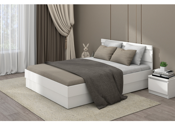 Кровать Хилтон 1,4м белый текстурный