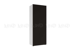 Шкаф 2-створчатый Флорис ШК-001 белый/черный глянец