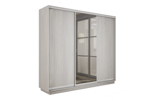 Шкаф-купе Экспресс-2 1800х2200х600 Ясень анкор светлый (ДСП/зеркало/ДСП)