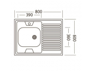 Мойка кухонная UKINOX STD800.600 ---5C 0L- Стальной/Нержавеющая сталь (чаша слева)