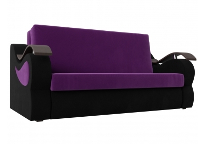 Прямой диван Меркурий 160 Микровельвет Фиолетовый\Черный
