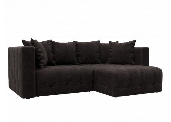 Диван угловой Лига-052 НПБ угол универсальный Велюр BRUT 17 коричневый