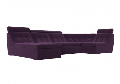 П-образный модульный диван Холидей Люкс Велюр Фиолетовый