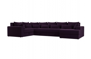 П-образный диван Майами правый угол Велюр Фиолетовый