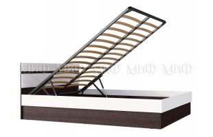 Кровать Ким 1,6м венге/белый глянец с подъемным механизмом