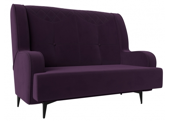 Прямой диван Неаполь 2-х местный Велюр Фиолетовый