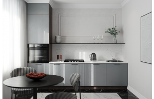 Модульная кухня Идеалиста Роял Эмаль 2800 Platinum Grey МДФ прямая