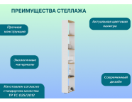 Стеллаж СТЛ 01 Хелен Дуб крафт золотой/Белый шагрень