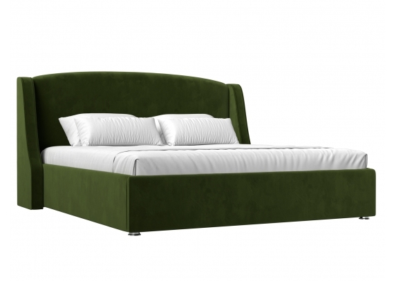Интерьерная кровать Лотос 160 Микровельвет Зеленый