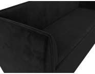 Диван кухонный прямой Бергамо 3-х местный Велюр SEVEN 35 черный