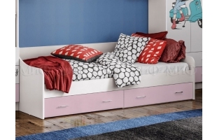 Кровать детская Вега Fashion-1 0,9м белый/розовый