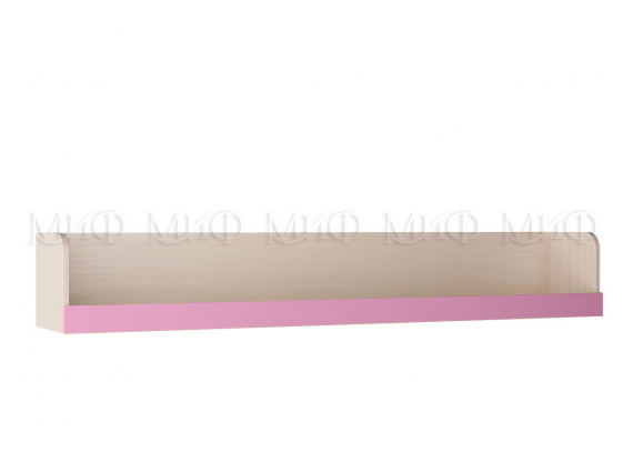 Полка Юниор-3 дуб беленый/розовый металлик