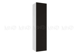Шкаф 1-створчатый Флорис ШК-003 белый/черный глянец
