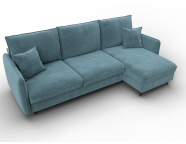 Диван угловой Лига-064 НПБ угол универсальный Велюр SEVEN 113 бирюзовый