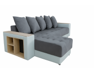 Угловой диван ДУБАЙ 02 Серый Onyx 20 / Ясень шимо светлый