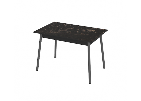 Стол кухонный Интер-1 подстолье косое мрамор марквина черный/графит