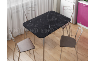 Стол кухонный прямоугольный Мрамор черный