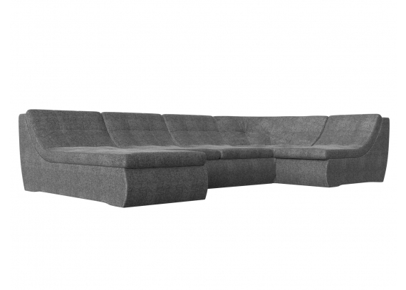 П-образный модульный диван Холидей Рогожка Серый