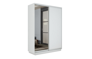 Шкаф-купе Экспресс-2 1200х2200х450 Белый снег (ДСП/зеркало)