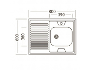 Мойка кухонная UKINOX STD800.600 ---5C 0RS чаша справа (стальной/нержавеющая сталь)
