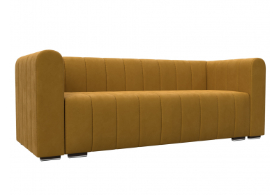 Диван прямой Лига-073 Велюр BRUT 10 желтый
