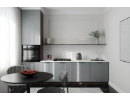 Модульная кухня Идеалиста Роял Эмаль 2800 Platinum Grey МДФ прямая