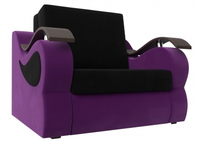 Кресло-кровать Меркурий 80 Микровельвет Черный\Фиолетовый