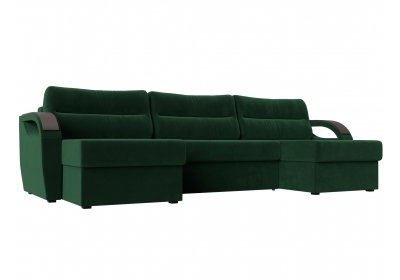П-образный диван Форсайт Велюр Зеленый
