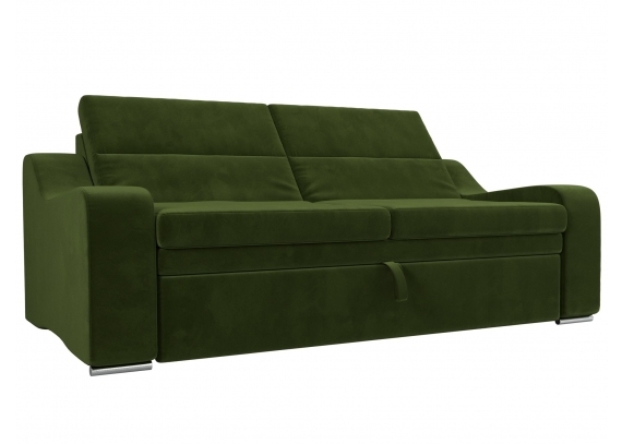 Прямой диван Медиус Микровельвет Зеленый