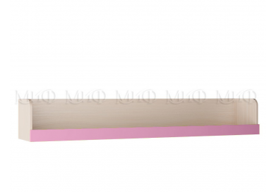 Полка Юниор-3 дуб беленый/розовый металлик