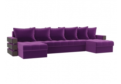 П-образный диван Венеция Микровельвет Фиолетовый