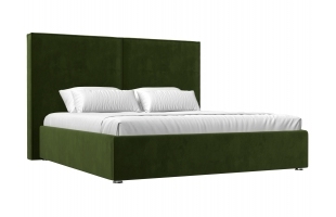 Интерьерная кровать Аура 160 Микровельвет Зеленый