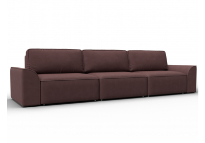 Диван прямой Лига-048 НПБ Лонг Замша JOLY 09 бордовый