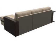 Угловой диван Атланта М Бежевый/Коричневый (Велюр/Экокожа) выставочный образец