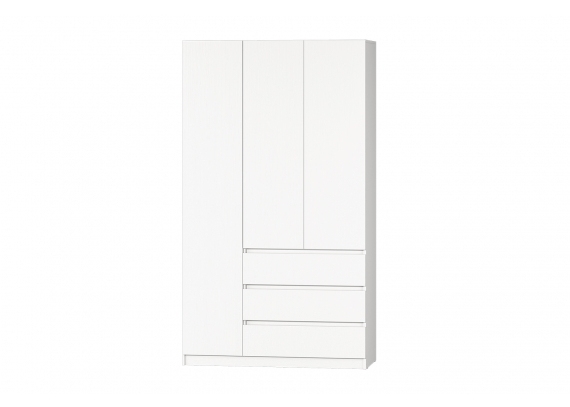 Шкаф 3-створчатый Хилтон №2 белый текстурный