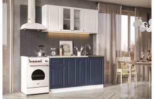 Готовая кухня Хозяюшка 1,5м Белая акация/Сапфир МДФ