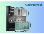 Готовая кухня Агава МДФ 1,6м Белая акация/Мята