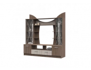 Модульная гостиная Ольбия Ясень шимо темный/Ясень шимо светлый ( шкаф/пенал)