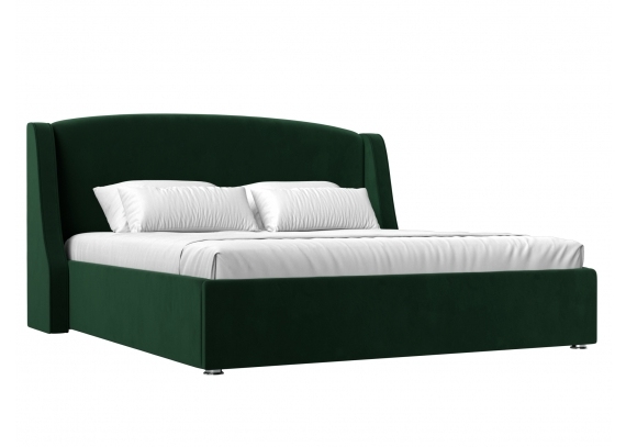 Интерьерная кровать Лотос 160 Велюр Зеленый