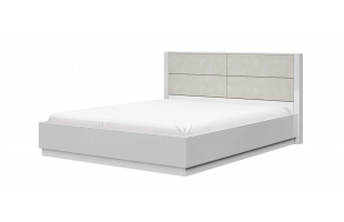 Кровать Вива 1,6м белый/белый глянец/платина