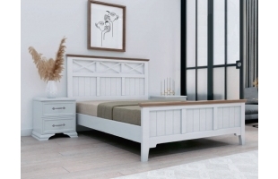 Кровать Грация-5 1,4м белый античный/сосна