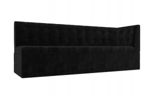 Кухонный диван Бриз с углом Велюр Черный