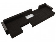 Диван П-образный с декором Лига-049 НПБ Мегалонг Велюр BRUT 17 коричневый