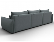 Диван прямой Лига-051 НПБ Лонг Рогожка Амур 07 серый