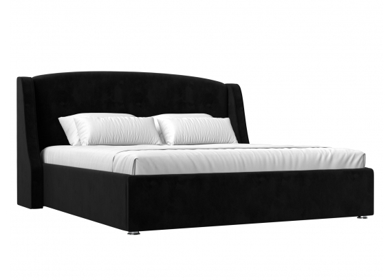 Интерьерная кровать Лотос 160 Велюр Черный