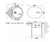 Мойка кухонная UKINOX FAD577.447 ---5K 1R Стальной/Нержавеющая сталь (чаша справа)